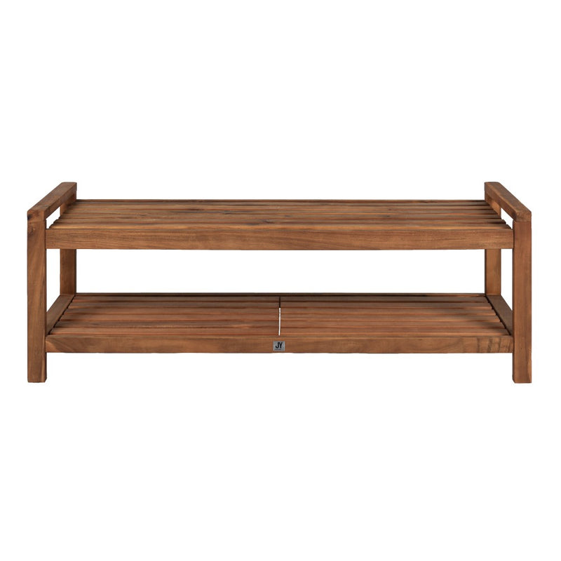 Blane 50.8" 3-Seat Mid-Century Modern 600-Lbs Support Acacia Wood Slat Outdoor Garden Patio Bench