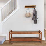 Blane 50.8" 3-Seat Mid-Century Modern 600-Lbs Support Acacia Wood Slat Outdoor Garden Patio Bench - JONATHAN Y