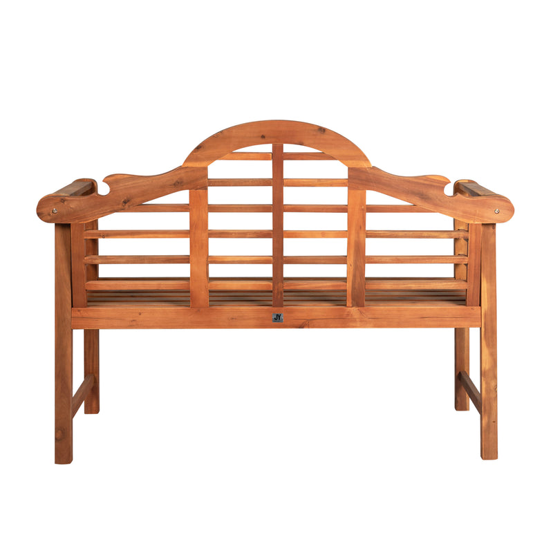 Lutyens Arched 600-Lbs Support Acacia Wood Outdoor Garden Patio Bench - JONATHAN Y