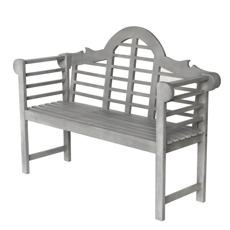 Lutyens Arched 600-Lbs Support Acacia Wood Outdoor Garden Patio Bench - JONATHAN Y