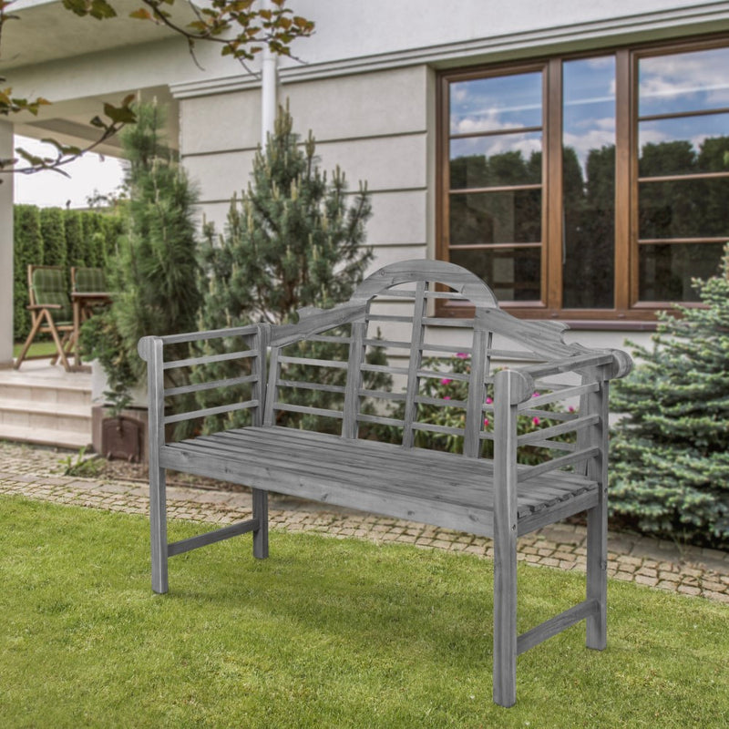 Lutyens Arched 600-Lbs Support Acacia Wood Outdoor Garden Patio Bench