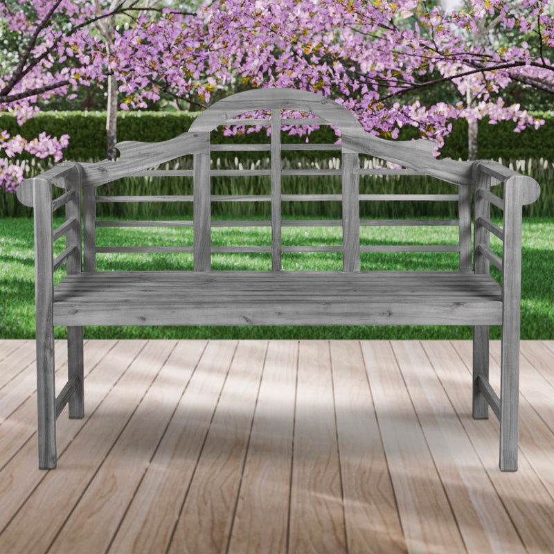 Lutyens Arched 600-Lbs Support Acacia Wood Outdoor Garden Patio Bench