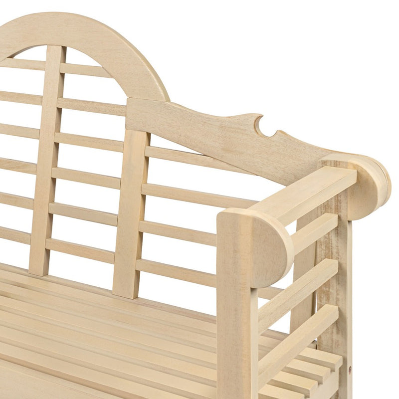 Lutyens Arched 600-Lbs Support Acacia Wood Outdoor Garden Patio Bench