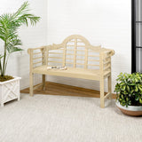 Lutyens Arched 600-Lbs Support Acacia Wood Outdoor Garden Patio Bench