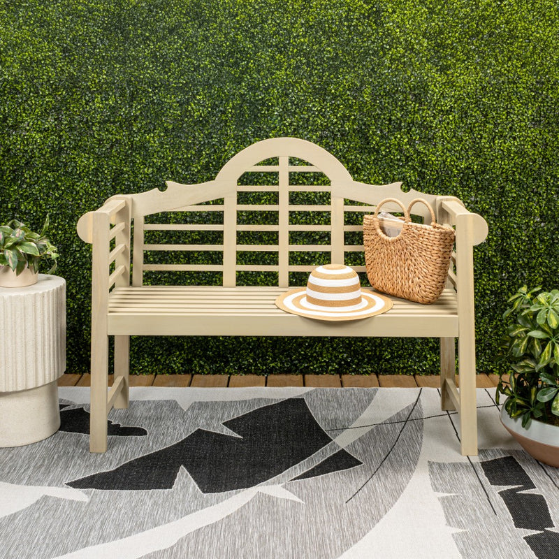 Lutyens Arched 600-Lbs Support Acacia Wood Outdoor Garden Patio Bench