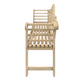 Lutyens Arched 600-Lbs Support Acacia Wood Outdoor Garden Patio Bench