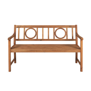 Apollo Circle-Back 600-Lbs Support Acacia Wood Outdoor Garden Patio Bench
