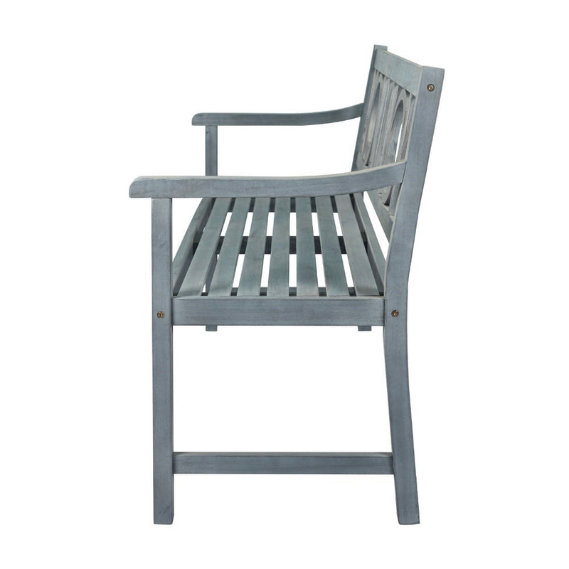 Apollo Circle-Back 600-Lbs Support Acacia Wood Outdoor Garden Patio Bench - JONATHAN Y
