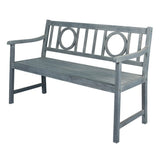 Apollo Circle-Back 600-Lbs Support Acacia Wood Outdoor Garden Patio Bench - JONATHAN Y
