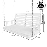 Natura 51" Coastal Farmhouse 2-Seat Slate-Back 705-Lbs Support Acacia Wood Outdoor Porch Swing