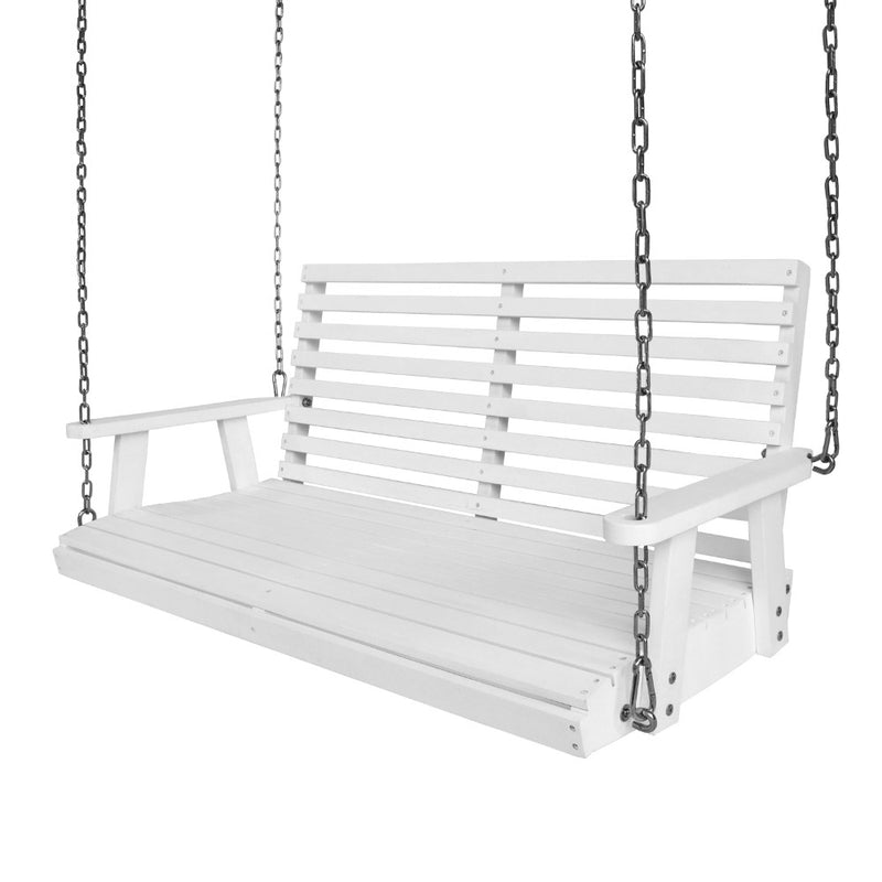 Natura 51" Coastal Farmhouse 2-Seat Slate-Back 705-Lbs Support Acacia Wood Outdoor Porch Swing