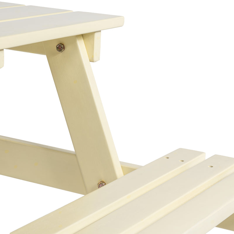 Shoreham 59" Modern Classic Outdoor Wood Picnic Table Benches with Umbrella Hole