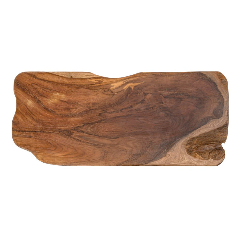 Stumpy 35.4" Handcrafted Rustic Minimalist Live Edge Solid Teak Wood Entryway Bench