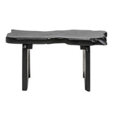 Stumpy 35.4" Handcrafted Rustic Minimalist Live Edge Solid Teak Wood Entryway Bench