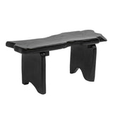 Stumpy 35.4" Handcrafted Rustic Minimalist Live Edge Solid Teak Wood Entryway Bench
