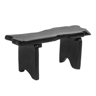 Stumpy 35.4" Handcrafted Rustic Minimalist Live Edge Solid Teak Wood Entryway Bench