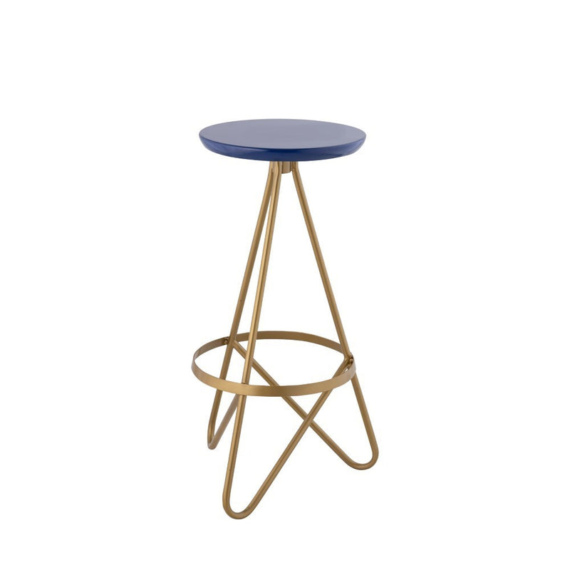 Spiroa 30" Modern Industrial Metal Backless Circular Bar Stool - JONATHAN Y