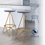 Spiroa 30" Modern Industrial Metal Backless Circular Bar Stool - JONATHAN Y