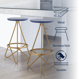 Spiroa 30" Modern Industrial Metal Backless Circular Bar Stool - JONATHAN Y