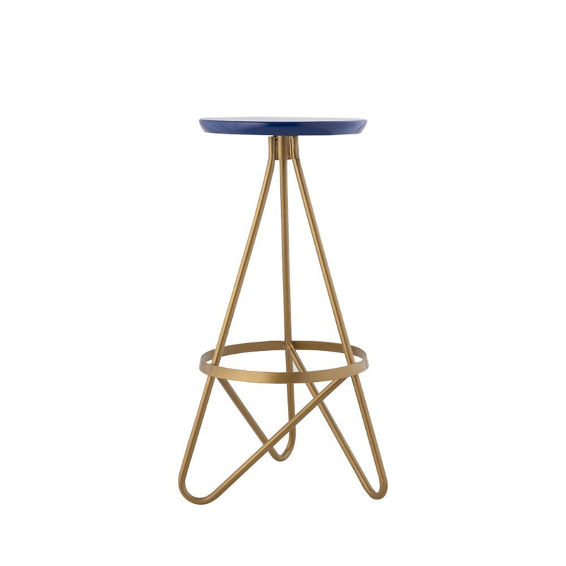 Spiroa 30" Modern Industrial Metal Backless Circular Bar Stool - JONATHAN Y