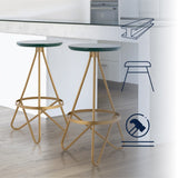 Spiroa 30" Modern Industrial Metal Backless Circular Bar Stool - JONATHAN Y