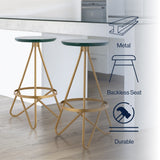 Spiroa 30" Modern Industrial Metal Backless Circular Bar Stool - JONATHAN Y