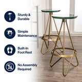 Spiroa 30" Modern Industrial Metal Backless Circular Bar Stool
