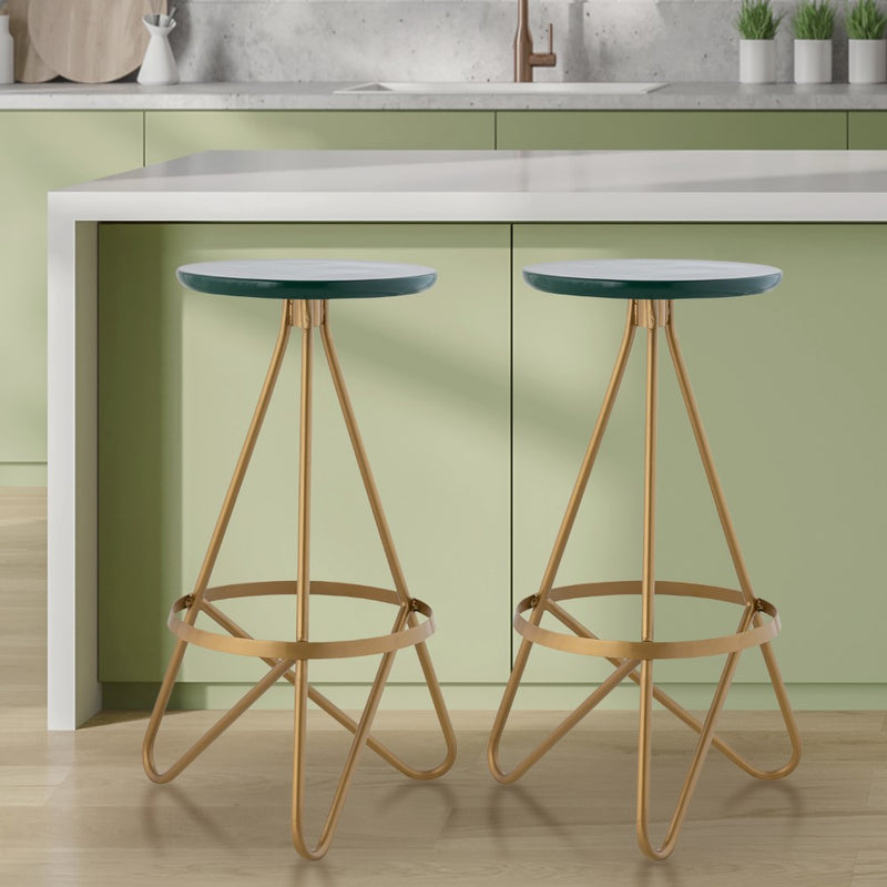 Spiroa 30" Modern Industrial Metal Backless Circular Bar Stool - JONATHAN Y