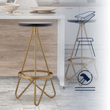 Spiroa 30" Modern Industrial Metal Backless Circular Bar Stool