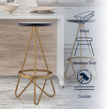 Spiroa 30" Modern Industrial Metal Backless Circular Bar Stool