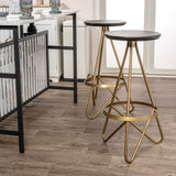 Spiroa 30" Modern Industrial Metal Backless Circular Bar Stool