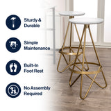 Spiroa 30" Modern Industrial Metal Backless Circular Bar Stool