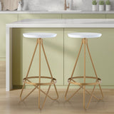 Spiroa 30" Modern Industrial Metal Backless Circular Bar Stool