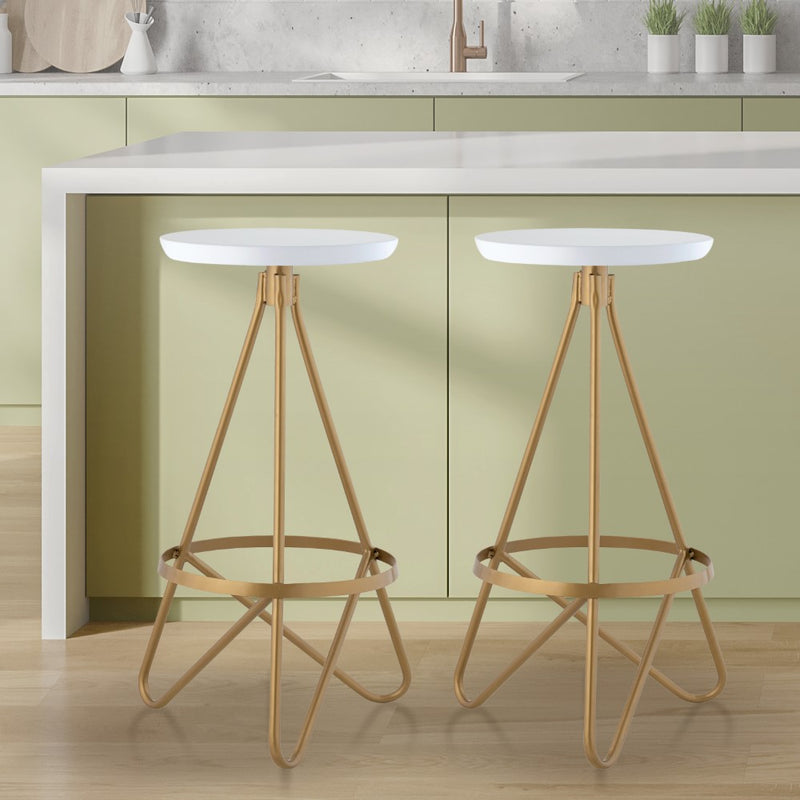 Spiroa 30" Modern Industrial Metal Backless Circular Bar Stool