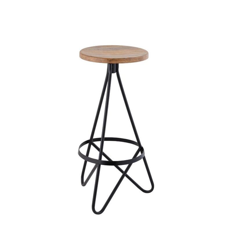 Spiroa 30" Modern Industrial Metal Backless Circular Bar Stool