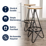 Spiroa 30" Modern Industrial Metal Backless Circular Bar Stool