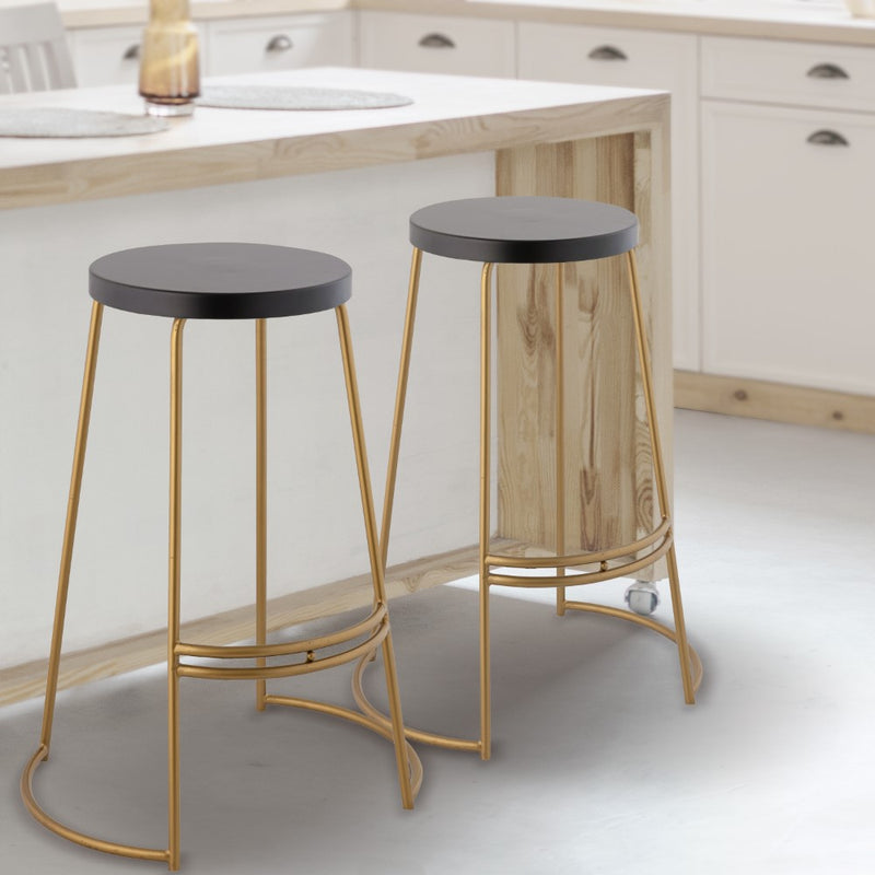 Hula 28.75" Modern Designer Iron Curved Backless Bar Stool - JONATHAN Y