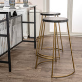 Hula 28.75" Modern Designer Iron Curved Backless Bar Stool - JONATHAN Y