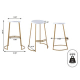 Hula 28.75" Modern Designer Iron Curved Backless Bar Stool - JONATHAN Y