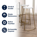 Hula 28.75" Modern Designer Iron Curved Backless Bar Stool