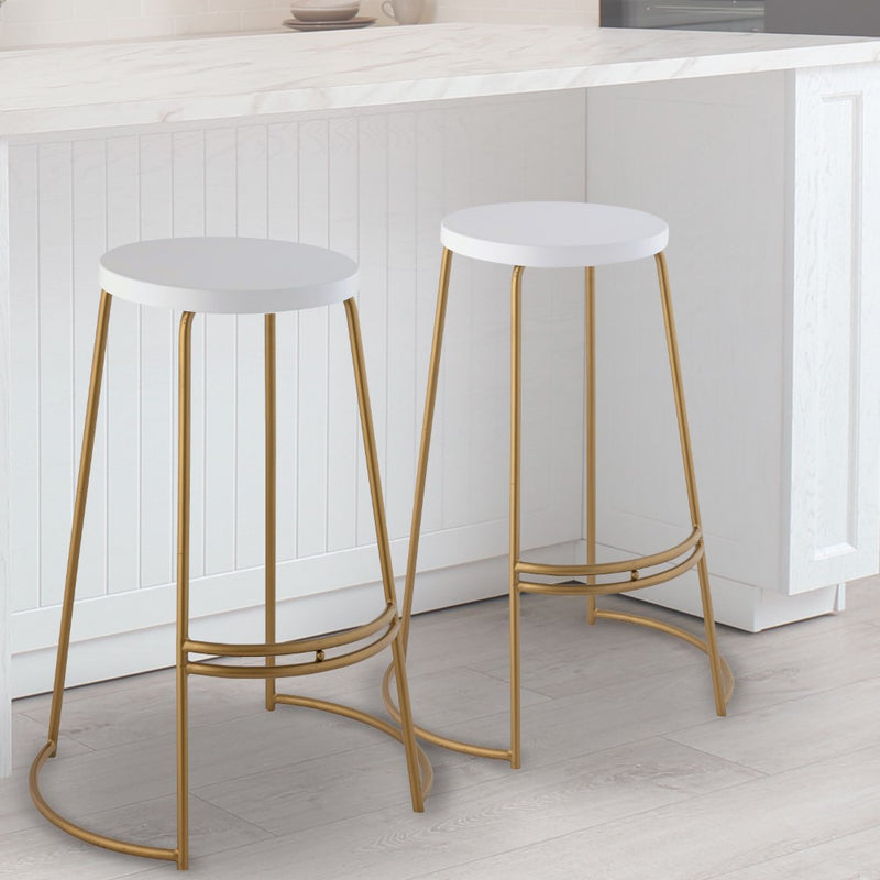 Hula 28.75" Modern Designer Iron Curved Backless Bar Stool - JONATHAN Y