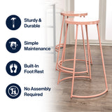 Hula 28.75" Modern Designer Iron Curved Backless Bar Stool