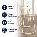 Hula 28.75" Modern Designer Iron Curved Backless Bar Stool