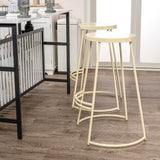 Hula 28.75" Modern Designer Iron Curved Backless Bar Stool
