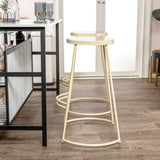 Hula 28.75" Modern Designer Iron Curved Backless Bar Stool