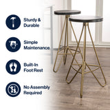 Trinity 30" Modern Industiral Iron Tripod Backless Bar Stool