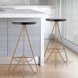 Trinity 30" Modern Industiral Iron Tripod Backless Bar Stool - JONATHAN Y