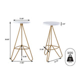 Trinity 30" Modern Industiral Iron Tripod Backless Bar Stool - JONATHAN Y
