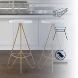 Trinity 30" Modern Industiral Iron Tripod Backless Bar Stool - JONATHAN Y