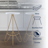 Trinity 30" Modern Industiral Iron Tripod Backless Bar Stool - JONATHAN Y